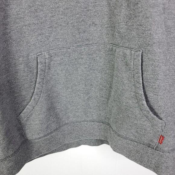 Levis Sweater Womens XL Hoodie Sweatshirt Gray Logo Front Casual Street Billboar - Picture 3 of 9